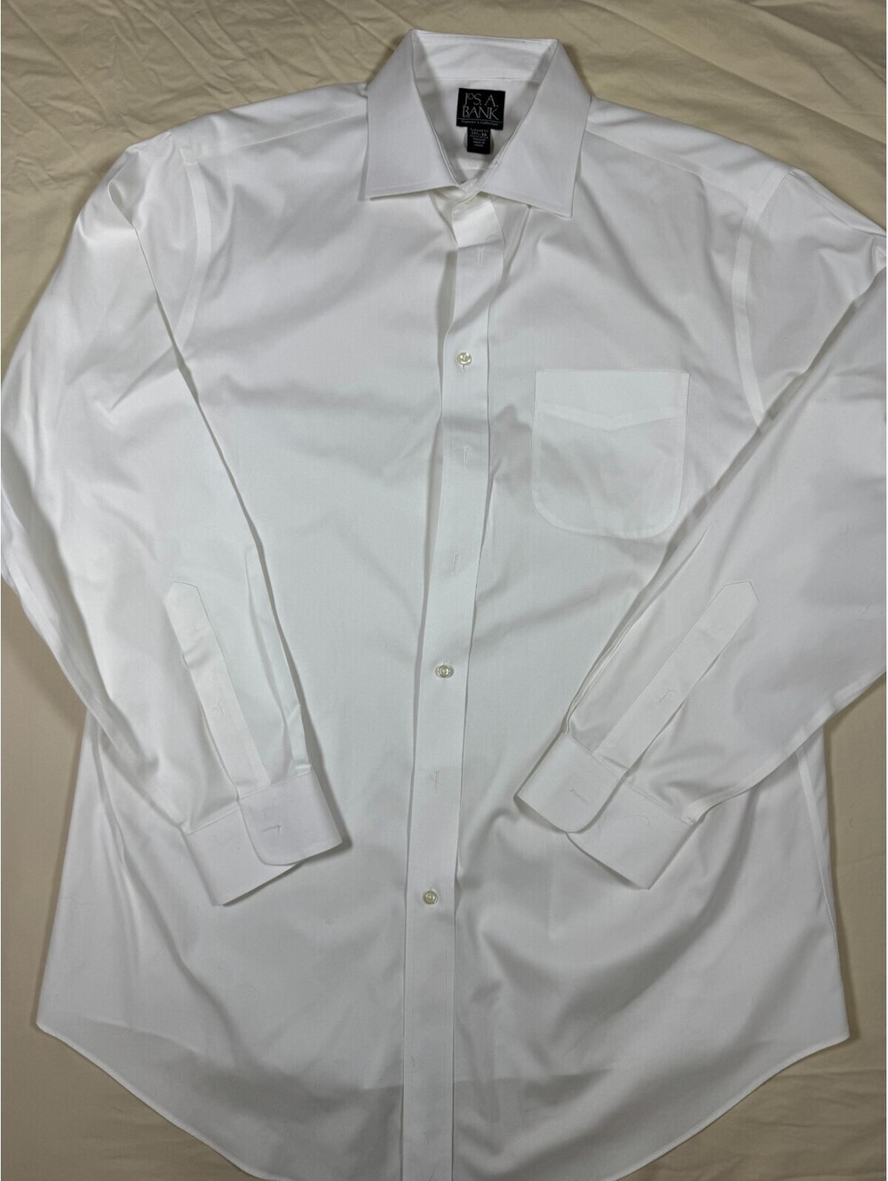 Jos. A. Bank Traveler's Collection Men's LS Shirt Tailored Fit XL White